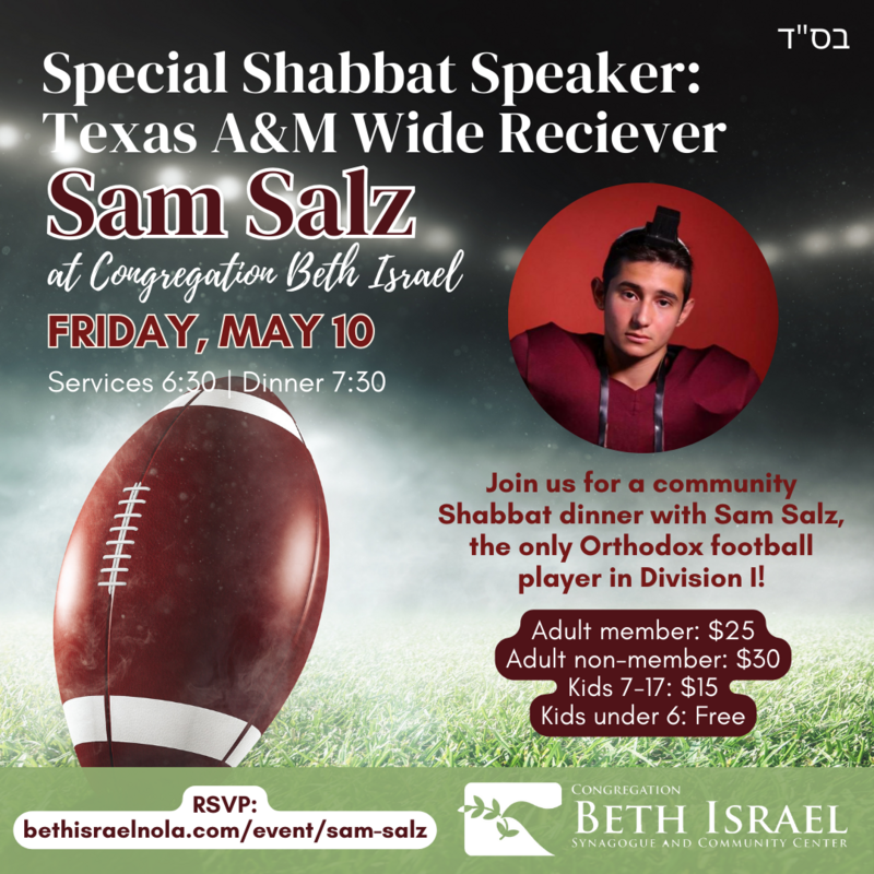 Banner Image for Special Shabbat Speaker: Community Dinner With Sam Salz